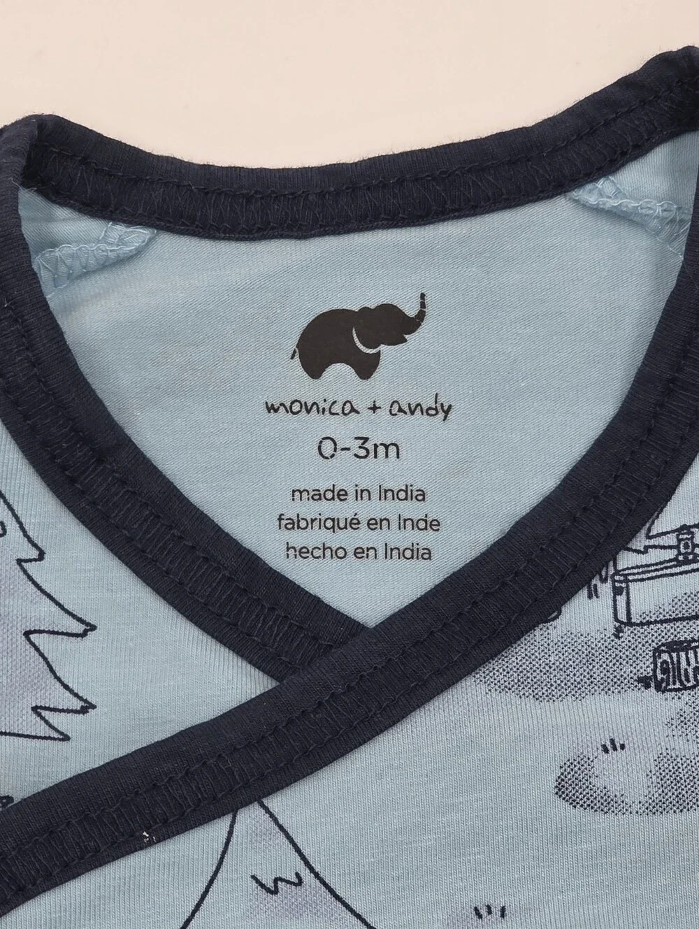 monica + andy baby boy woodland print outfit size 0-3 months